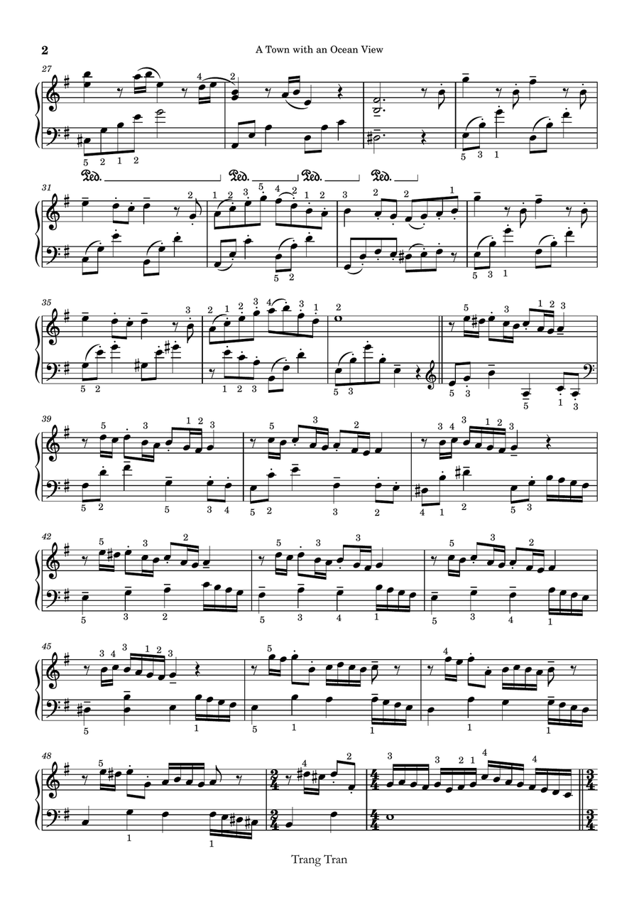 A Town with an Ocean View Piano Solo scores gallery preview page 2