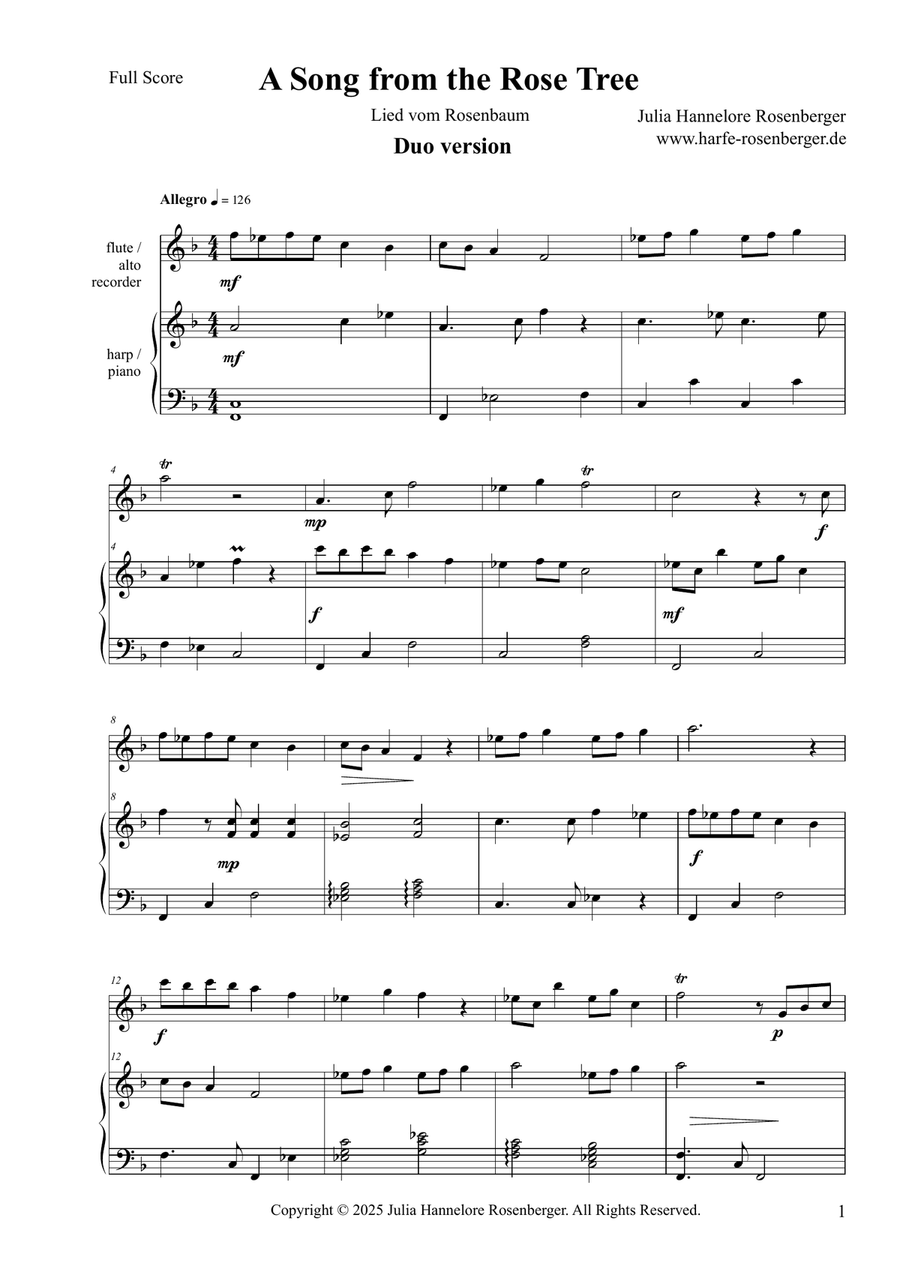 A Song from the Rose Tree Chamber Music scores gallery preview page 2