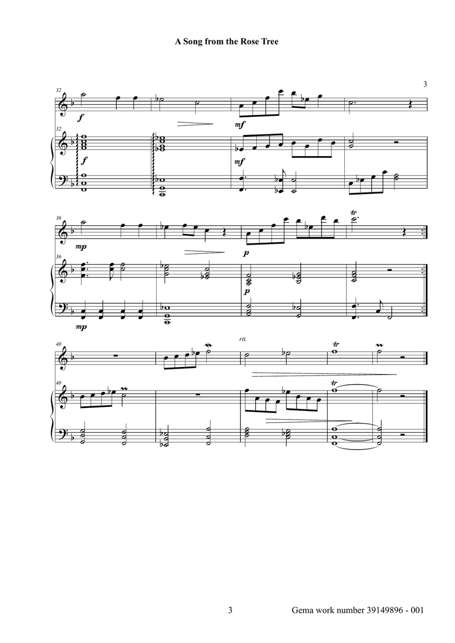 A Song from the Rose Tree Chamber Music scores gallery preview page 4