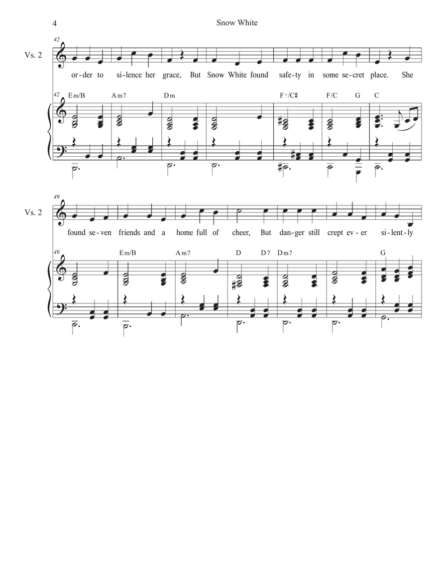 Snow White (2-part choir - (Soprano and Tenor) 2-Part scores gallery preview page 4