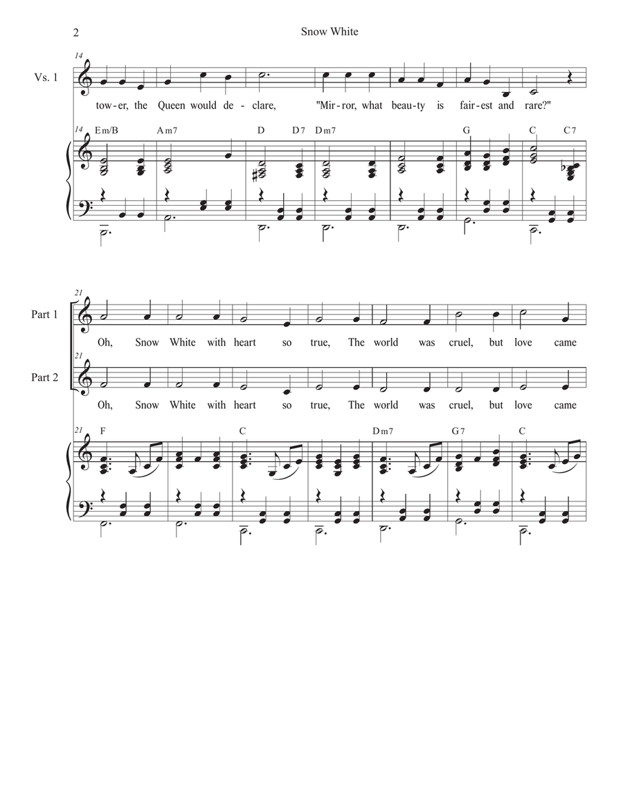 Snow White (2-part choir) 2-Part scores gallery preview page 2
