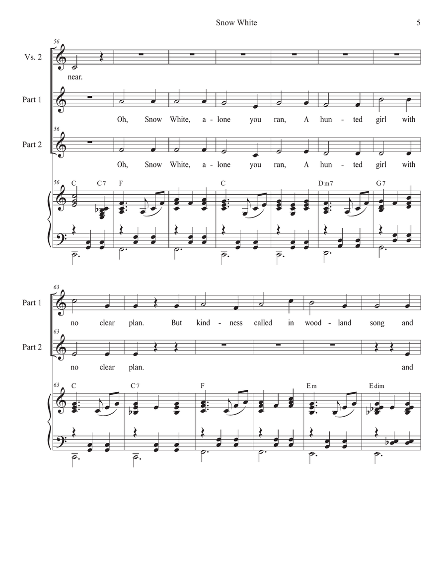 Snow White (2-part choir) 2-Part scores gallery preview page 5