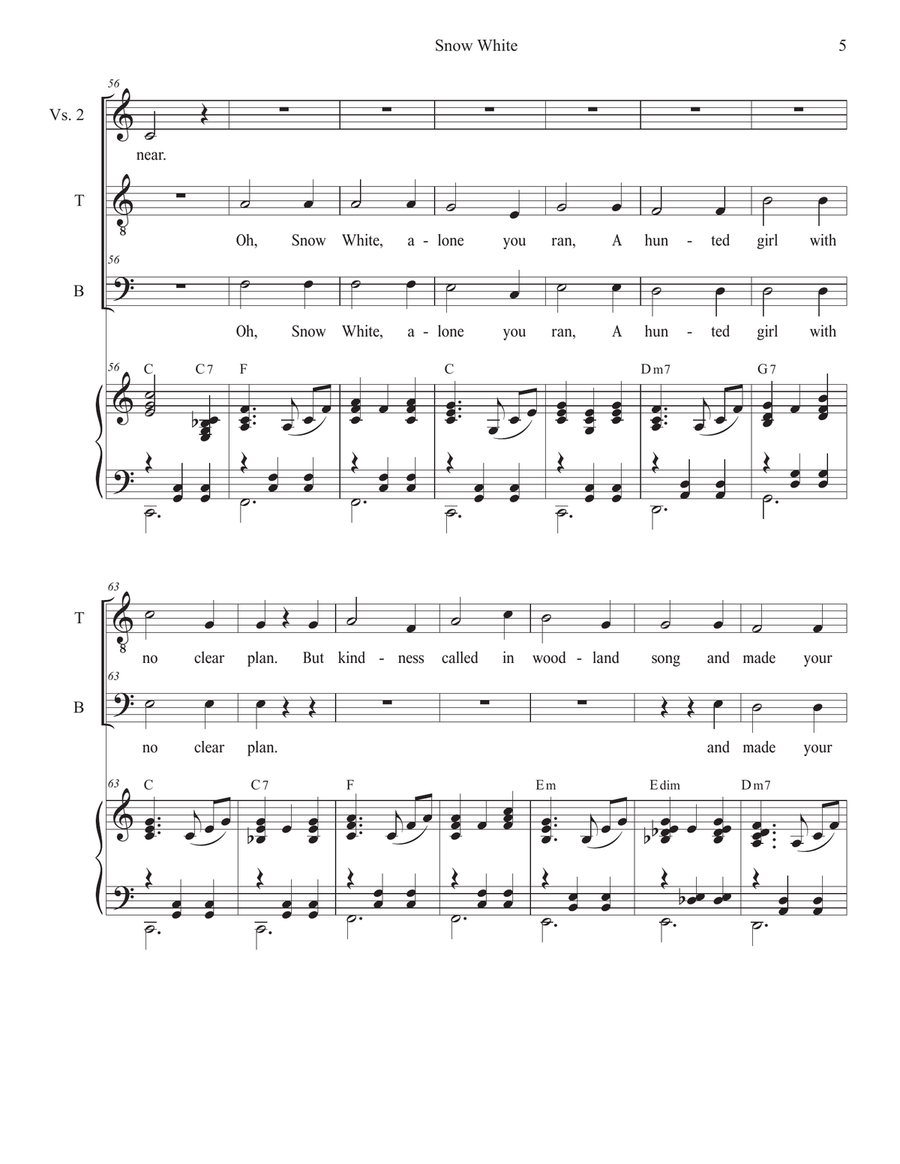 Snow White (2-part choir - (TB) TB scores gallery preview page 5