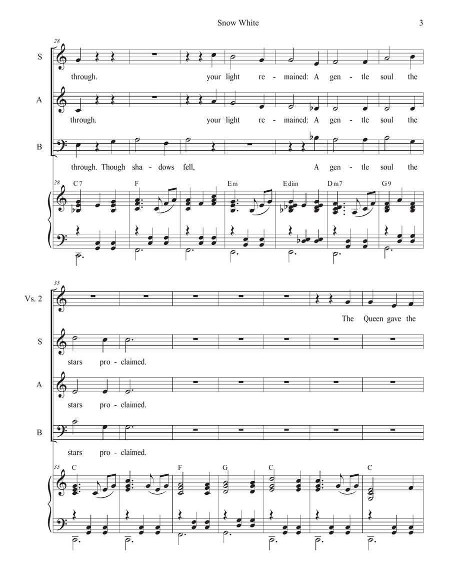 Snow White (SAB) 3-Part scores gallery preview page 3