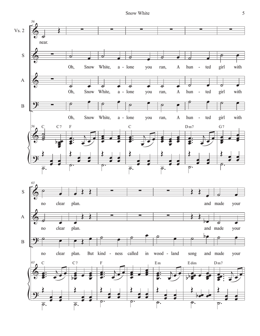 Snow White (SAB) 3-Part scores gallery preview page 5