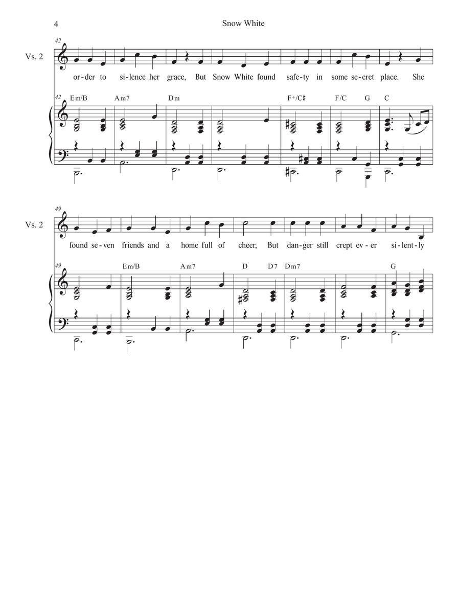 Snow White (Duet for Soprano and Alto solo) Alto Voice scores gallery preview page 4