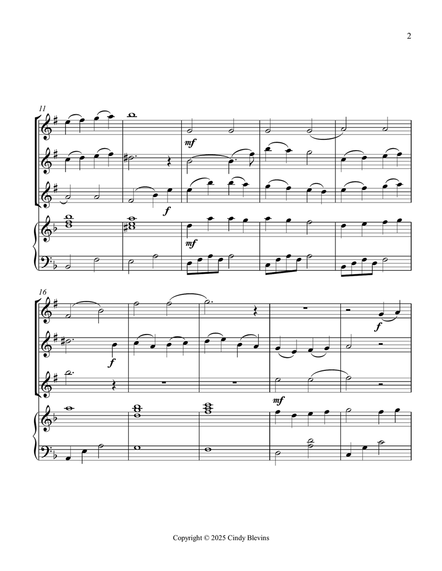 God Rest Ye Merry, Gentlemen, for Three Clarinets and Piano Small Ensemble scores gallery preview page 3