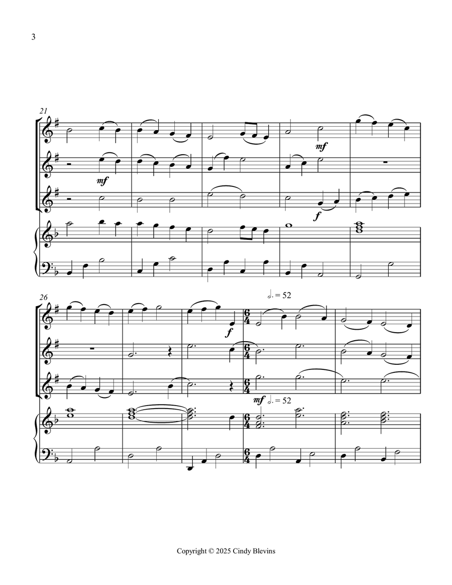 God Rest Ye Merry, Gentlemen, for Three Clarinets and Piano Small Ensemble scores gallery preview page 4