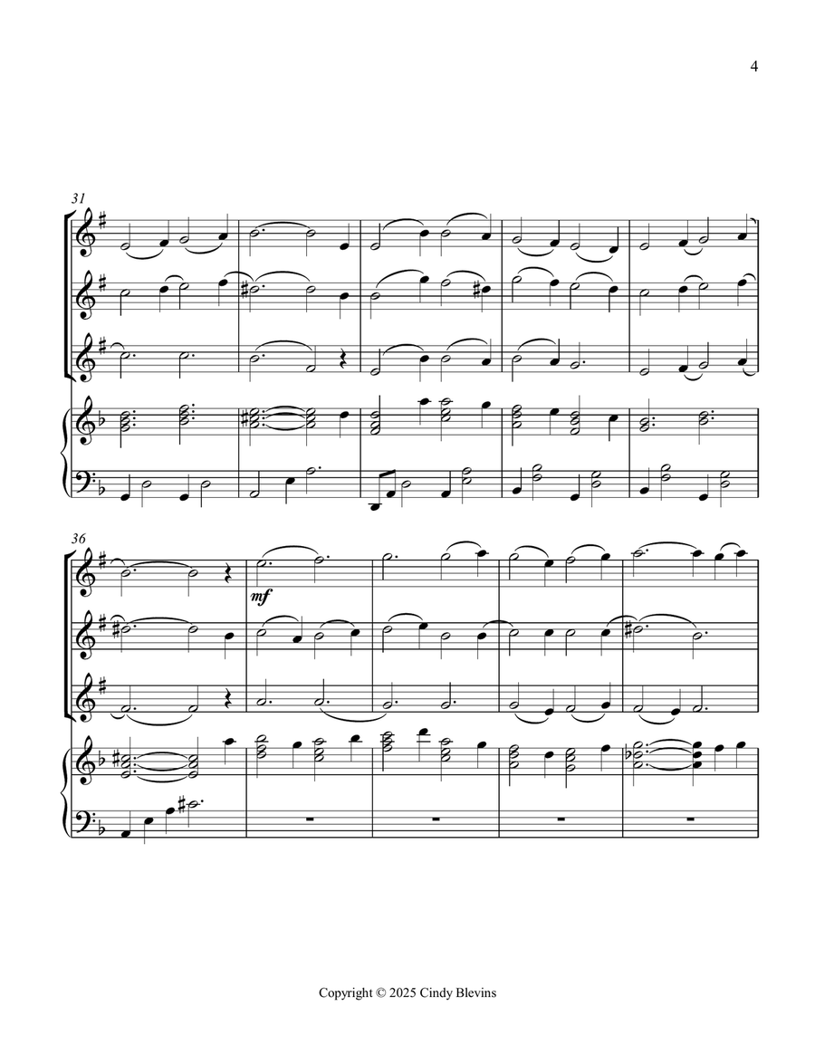 God Rest Ye Merry, Gentlemen, for Three Clarinets and Piano Small Ensemble scores gallery preview page 5