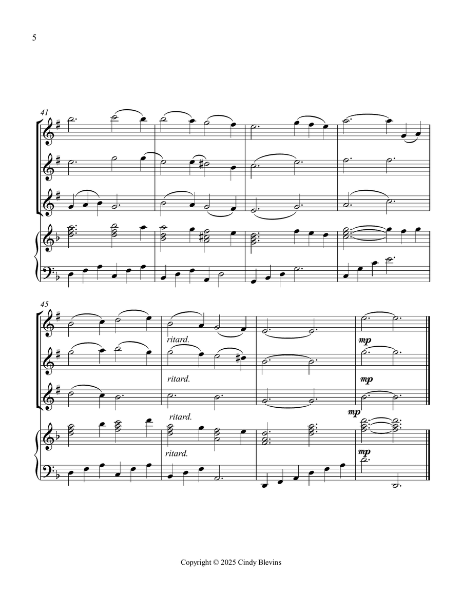 God Rest Ye Merry, Gentlemen, for Three Clarinets and Piano Small Ensemble scores gallery preview page 6