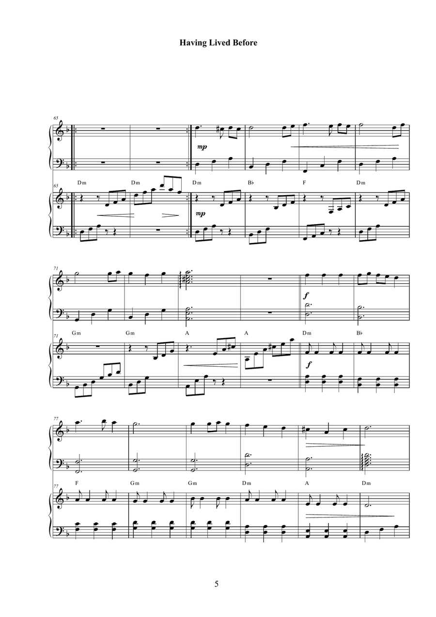 Having Lived Before Having Lived Before Chamber Music scores gallery preview page 6