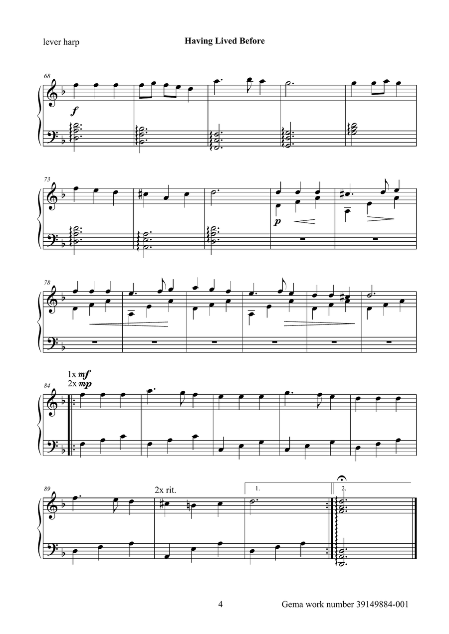 Having Lived Before Having Lived Before Celtic Harp scores gallery preview page 5
