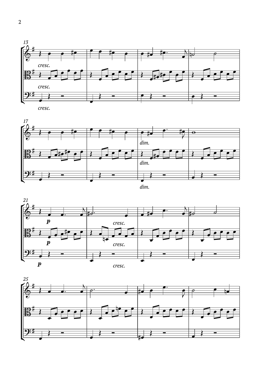 Song Without Words Op.62 No.1 String Trio scores gallery preview page 2