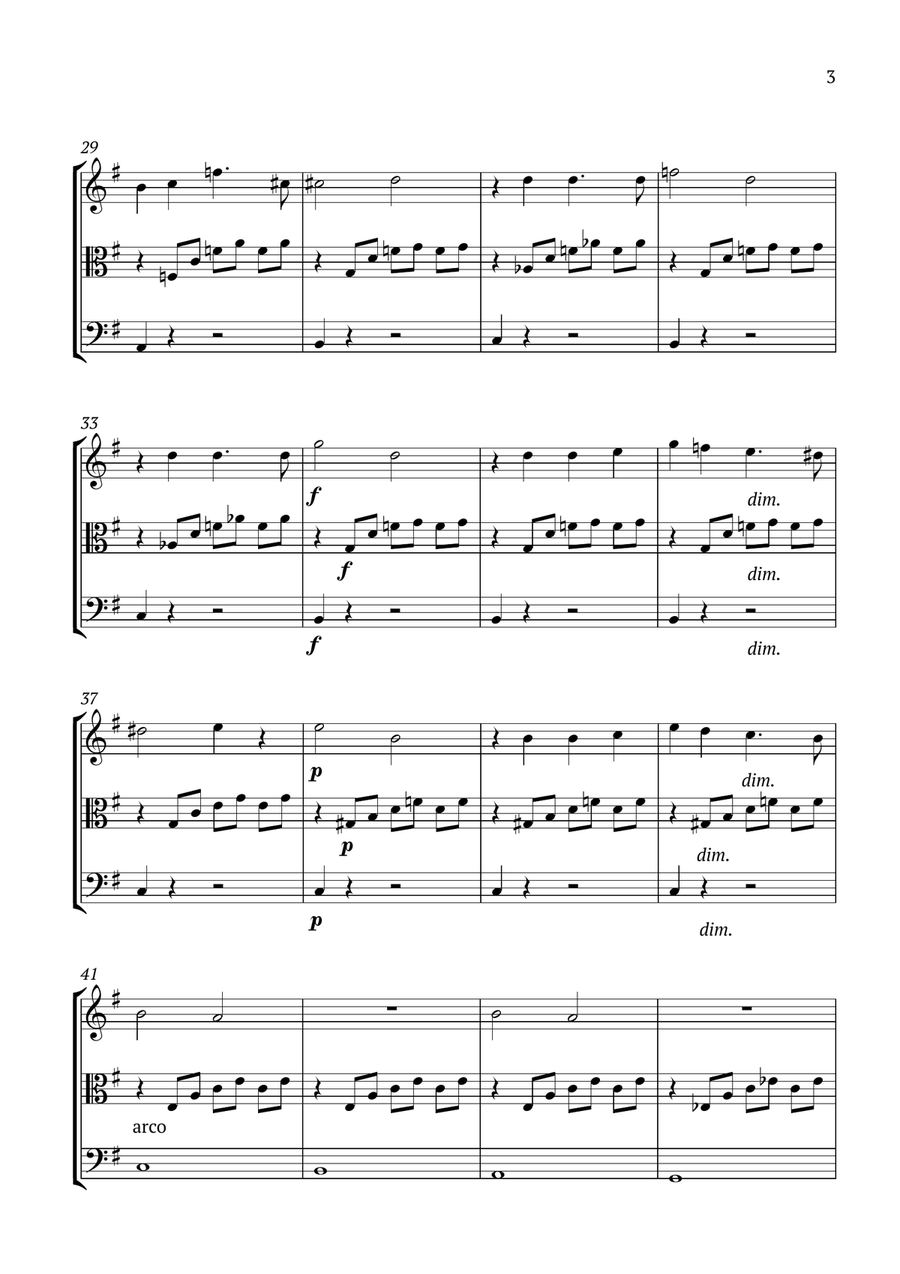Song Without Words Op.62 No.1 String Trio scores gallery preview page 3
