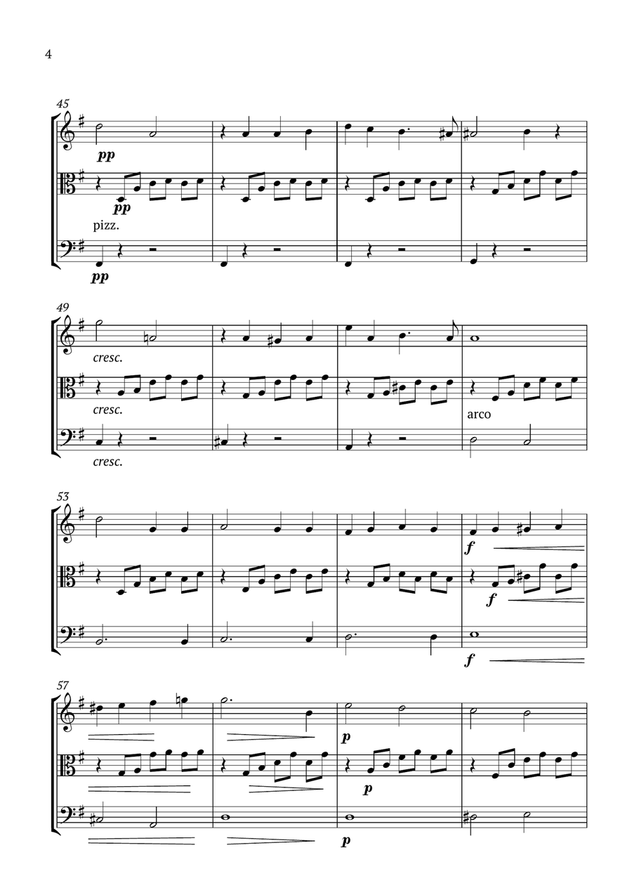 Song Without Words Op.62 No.1 String Trio scores gallery preview page 4