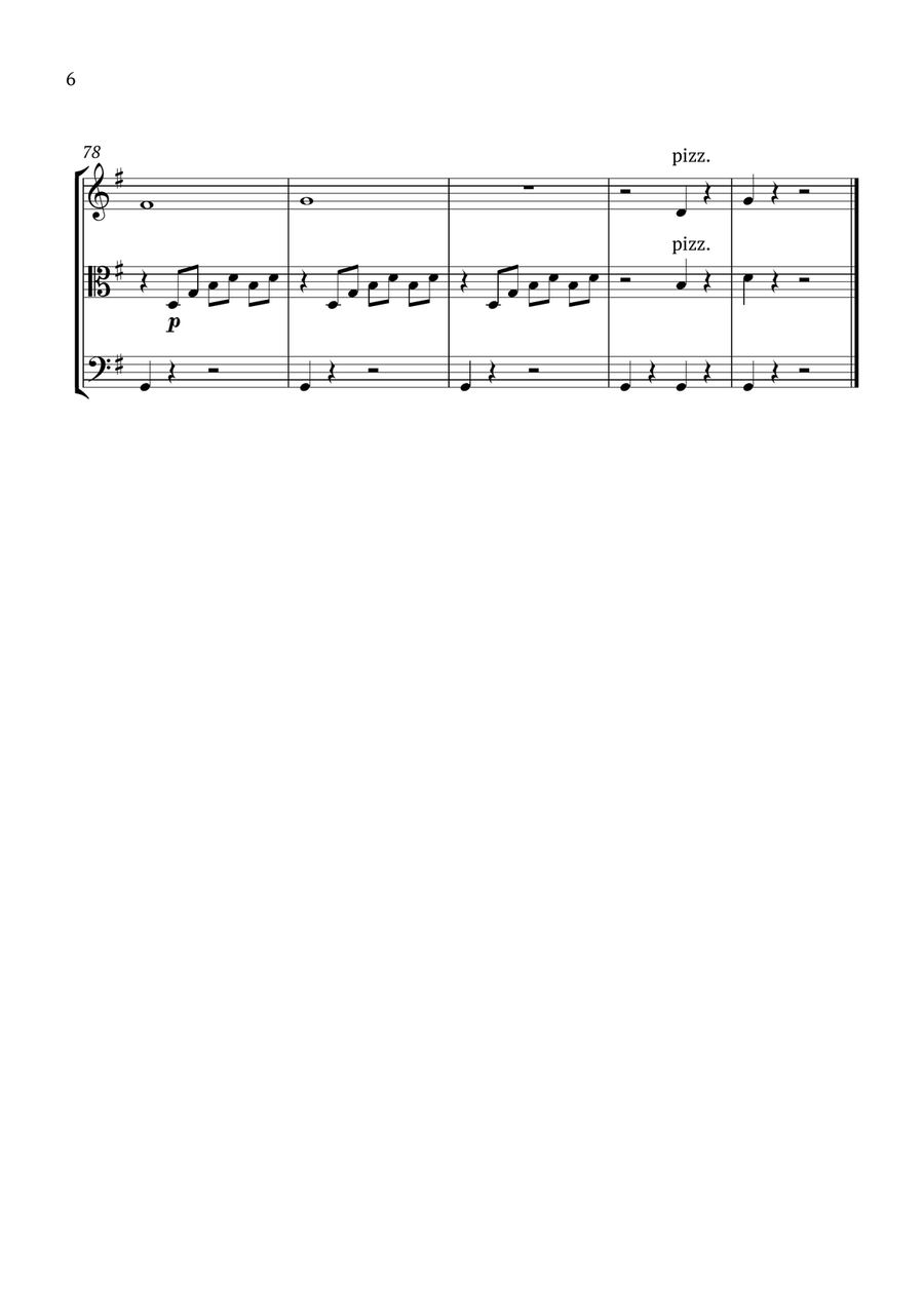 Song Without Words Op.62 No.1 String Trio scores gallery preview page 6