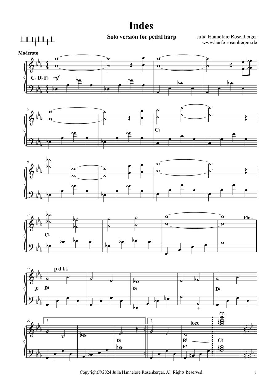Indes Indes Pedal Harp scores gallery preview page 2