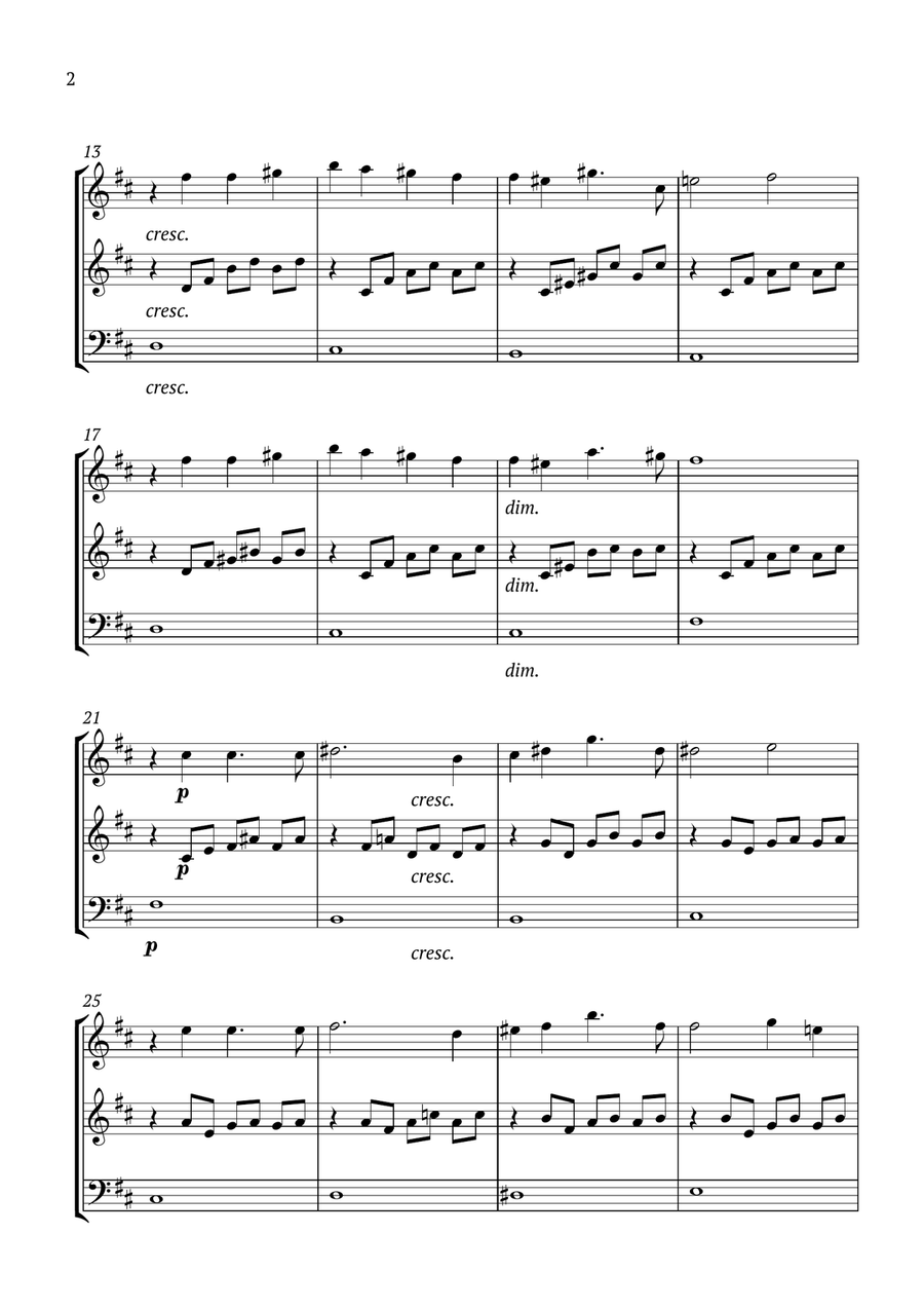 Song Without Words Op.62 No.1 Woodwind Trio scores gallery preview page 2
