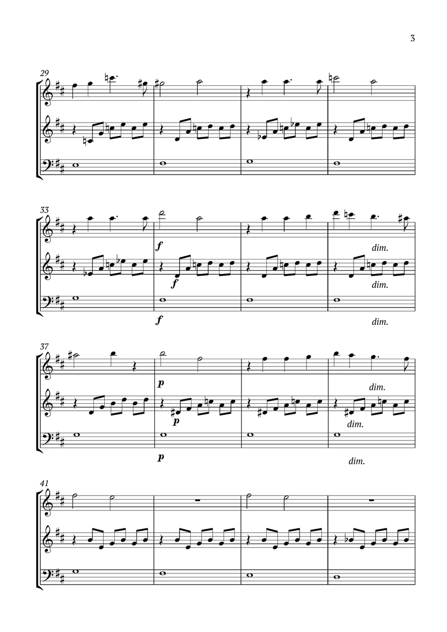 Song Without Words Op.62 No.1 Woodwind Trio scores gallery preview page 3