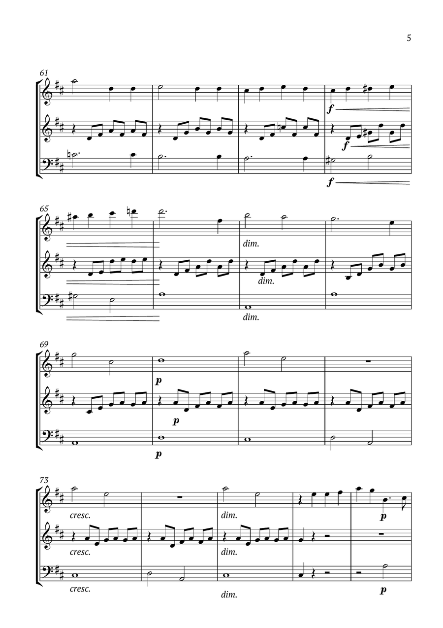 Song Without Words Op.62 No.1 Woodwind Trio scores gallery preview page 5