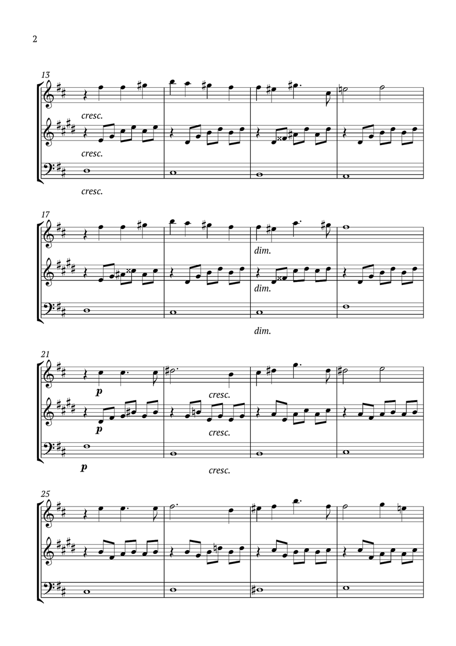 Song Without Words Op.62 No.1 Woodwind Trio scores gallery preview page 2