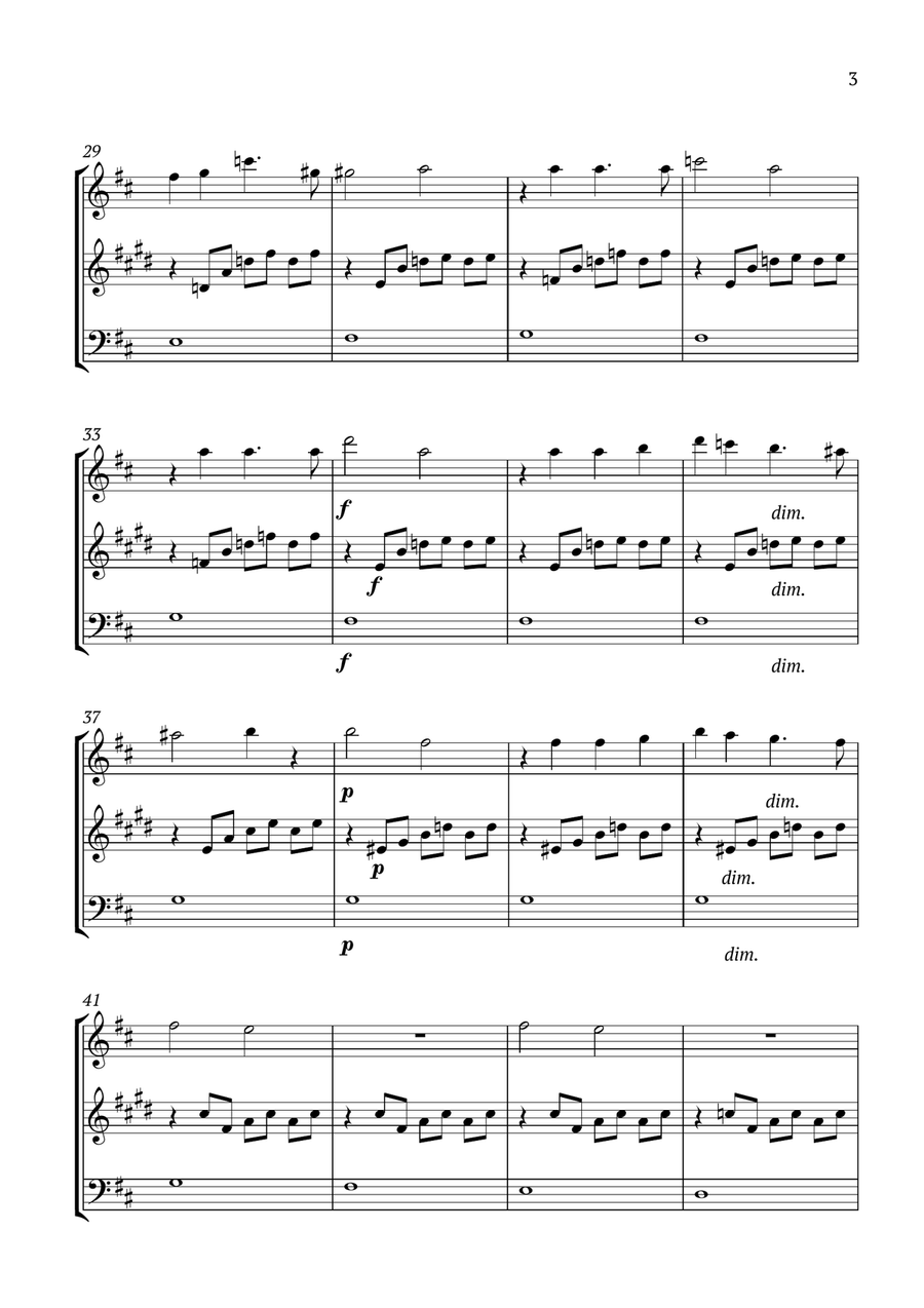 Song Without Words Op.62 No.1 Woodwind Trio scores gallery preview page 3
