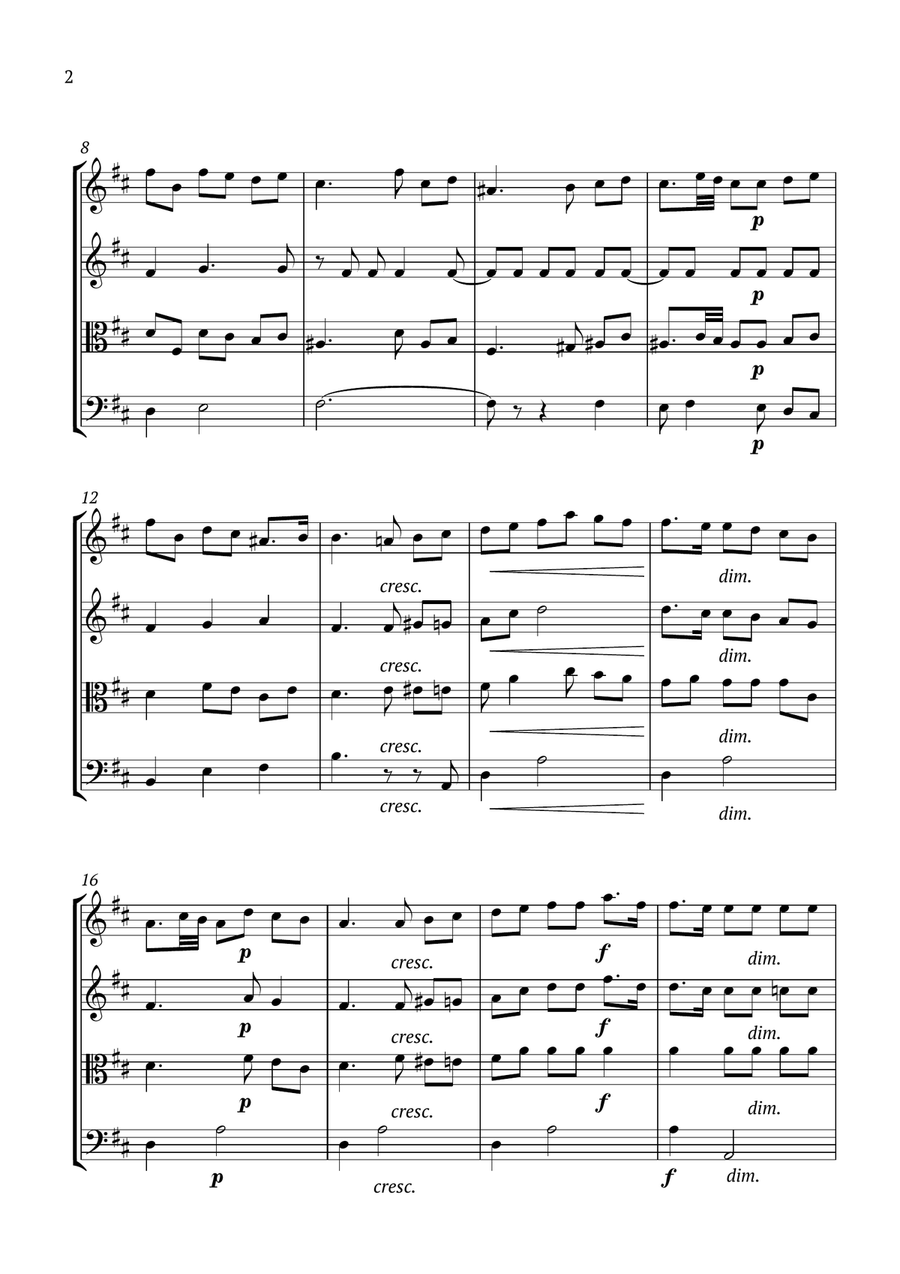 Song Without Words Op.67 No.5 String Quartet scores gallery preview page 2