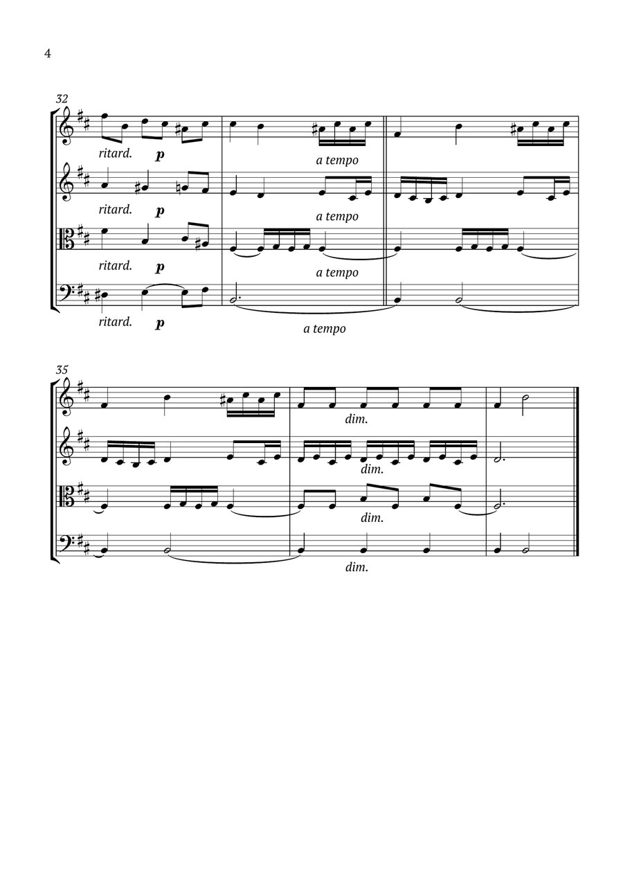 Song Without Words Op.67 No.5 String Quartet scores gallery preview page 4