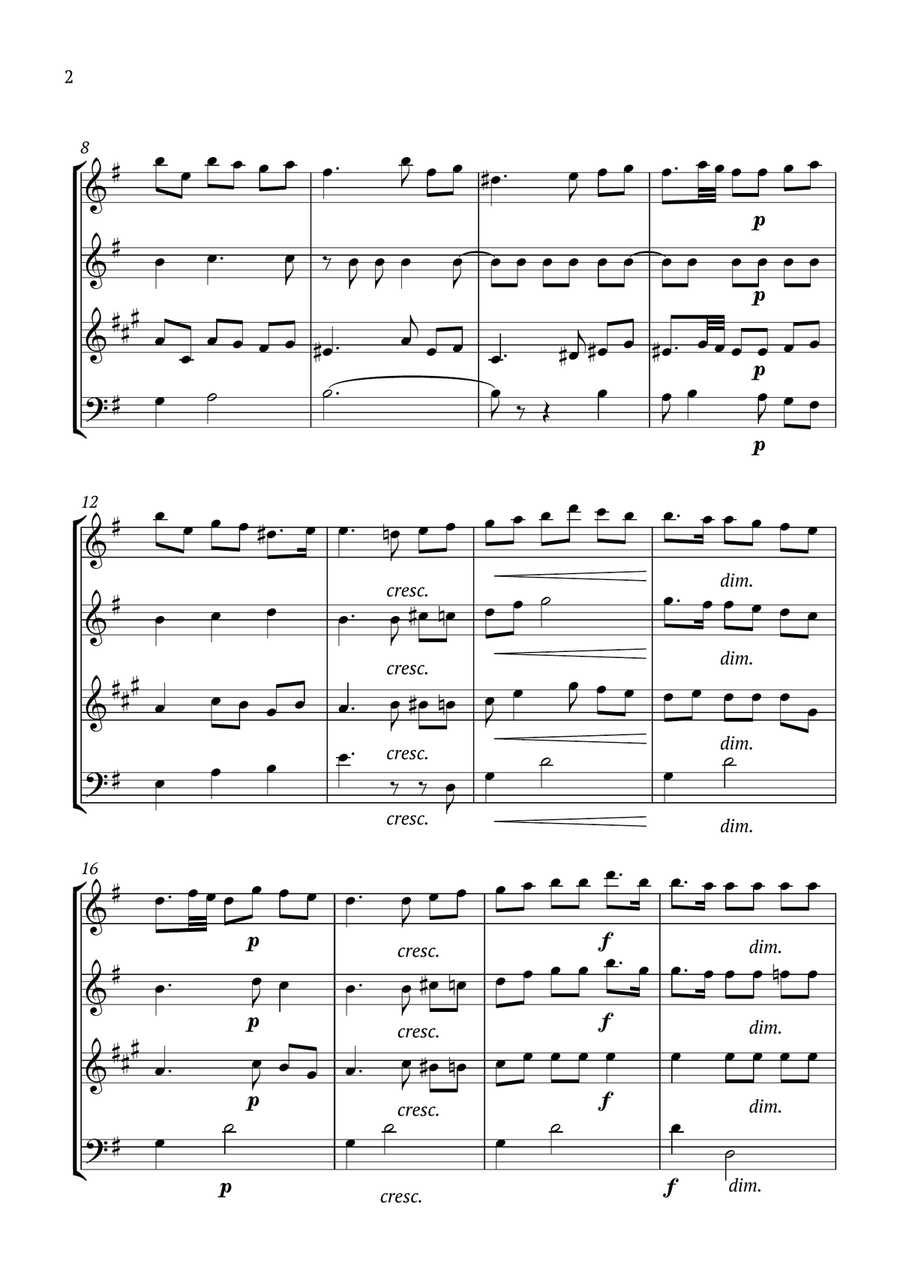 Song Without Words Op.67 No.5 Woodwind Quartet scores gallery preview page 2