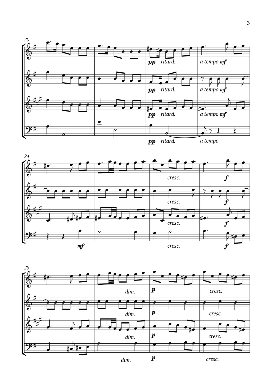 Song Without Words Op.67 No.5 Woodwind Quartet scores gallery preview page 3