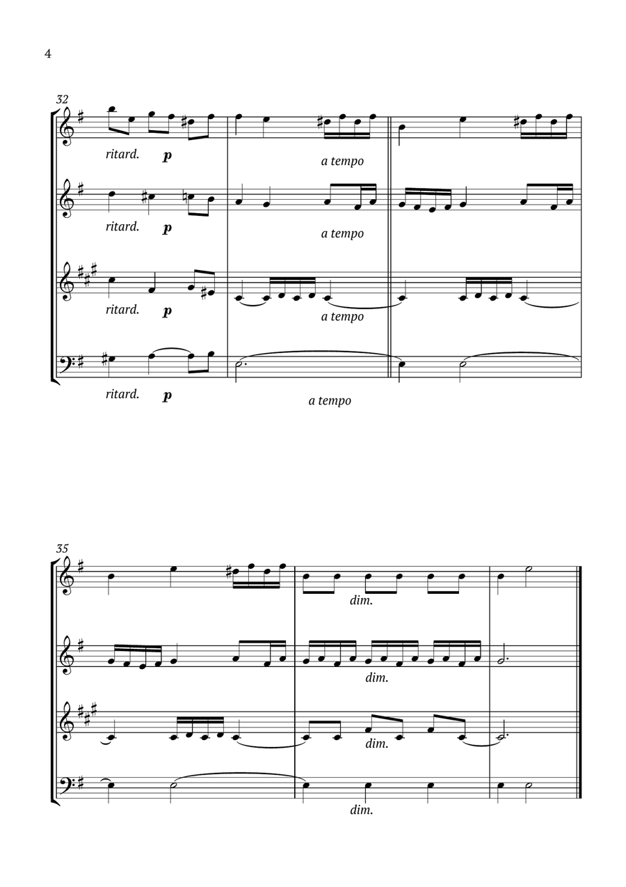 Song Without Words Op.67 No.5 Woodwind Quartet scores gallery preview page 4