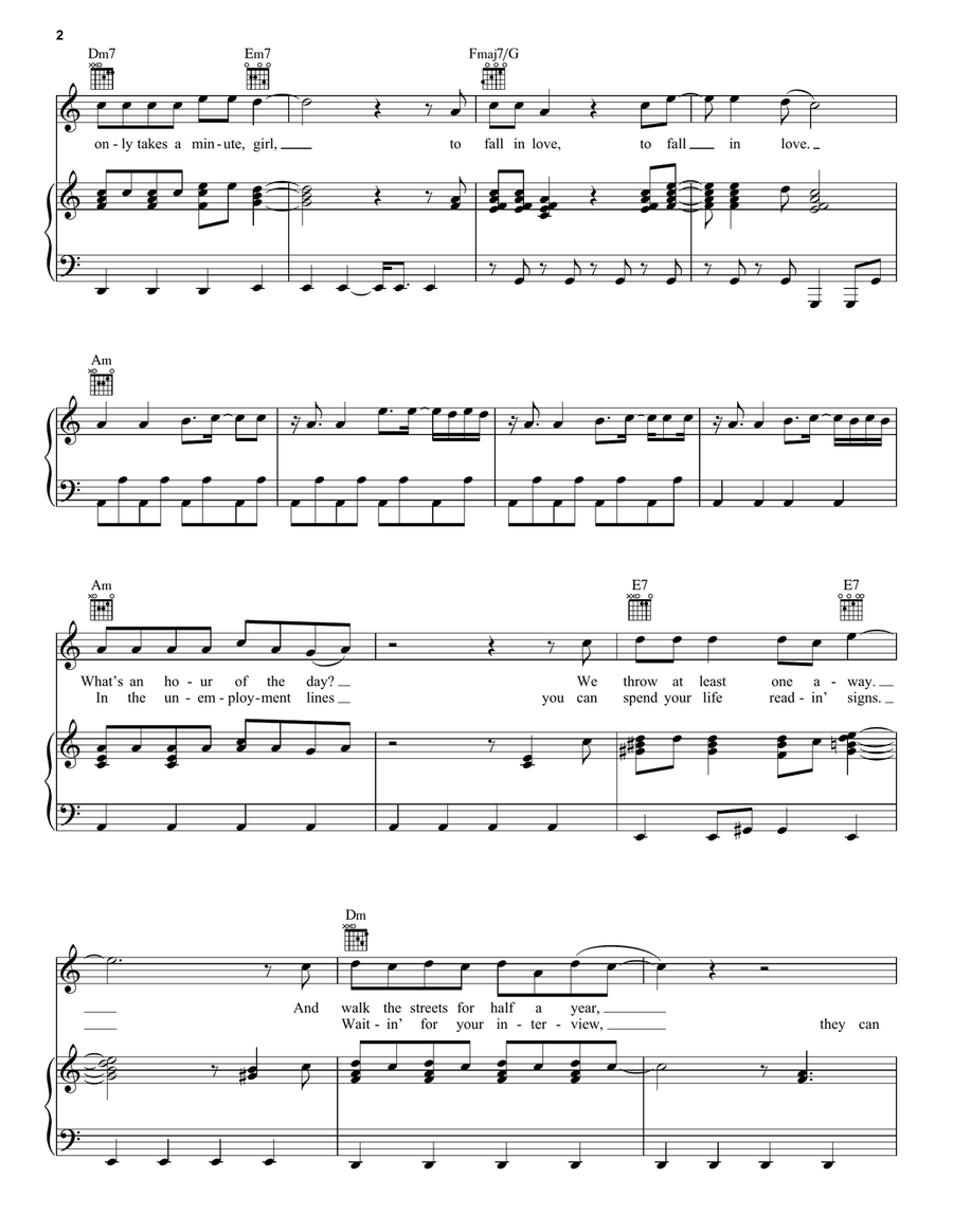 It Only Takes A Minute It Only Takes A Minute Piano, Vocal, Guitar scores gallery preview page 2