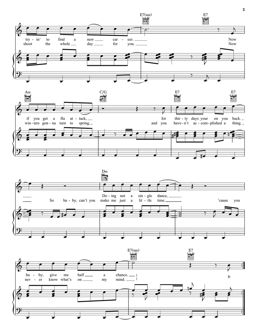 It Only Takes A Minute It Only Takes A Minute Piano, Vocal, Guitar scores gallery preview page 3