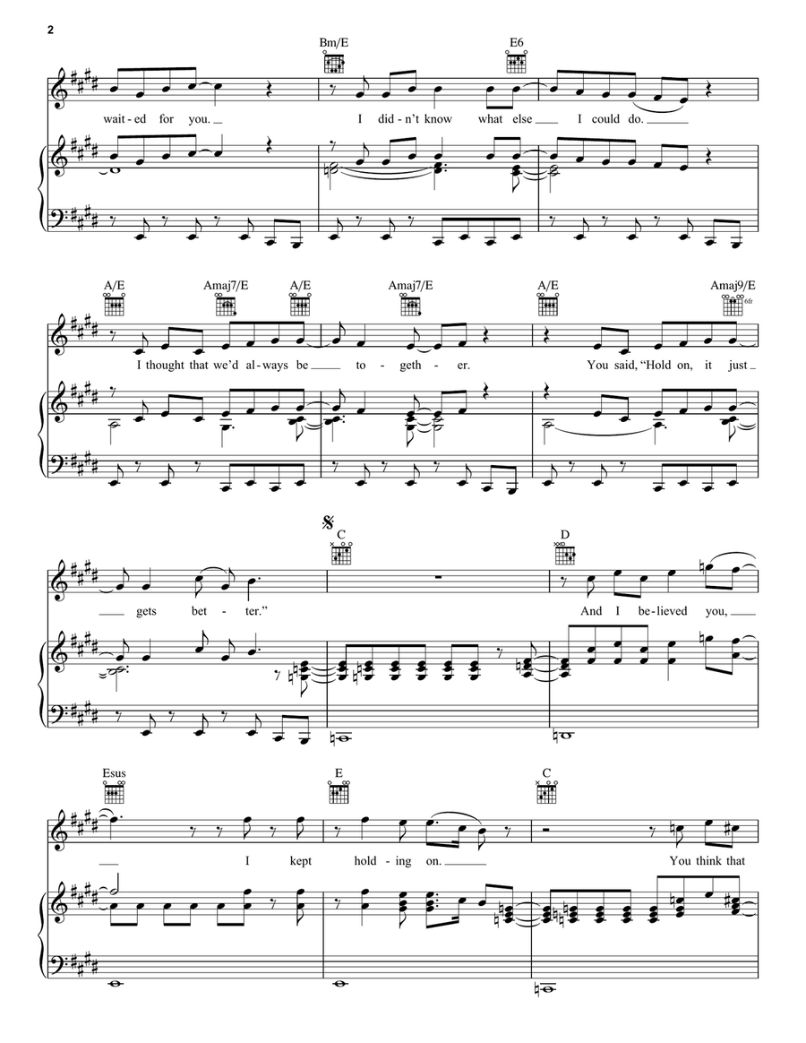 Love Won't Wait Love Won't Wait Piano, Vocal, Guitar scores gallery preview page 2