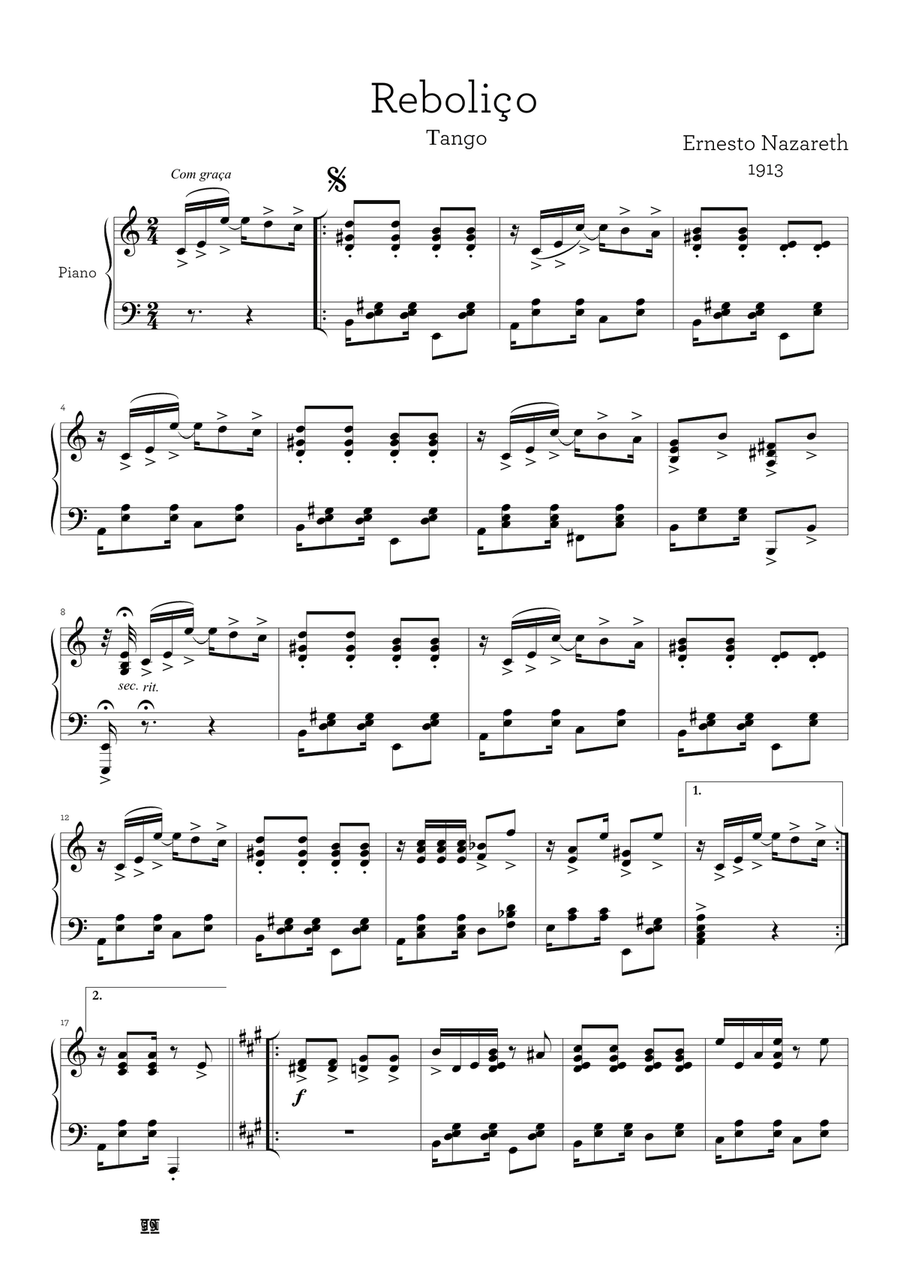 Reboliço (Nazareth) Reboliço (Nazareth) Chamber Music scores gallery preview page 1