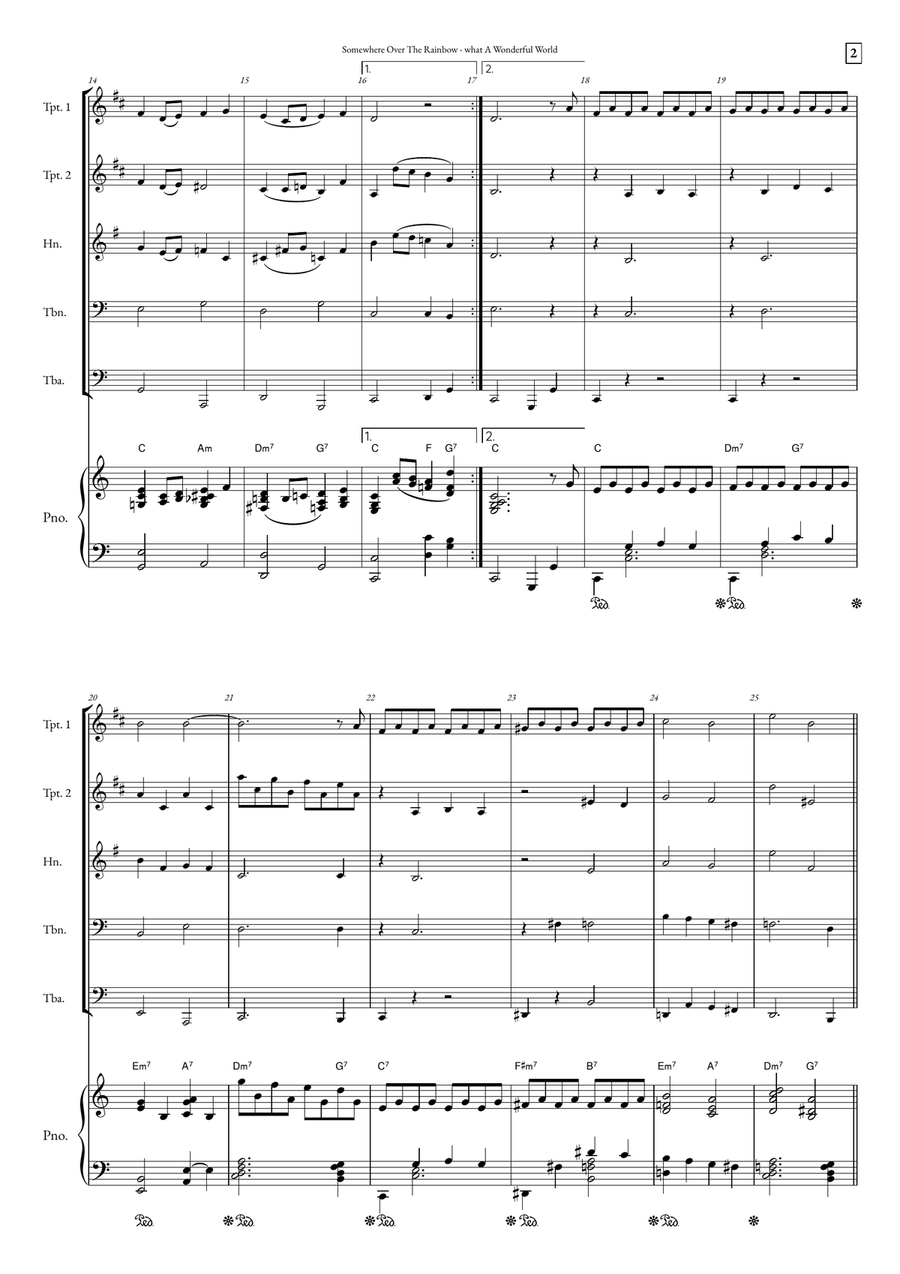 Somewhere Over The Rainbow/what A Wonderful World Small Ensemble scores gallery preview page 2