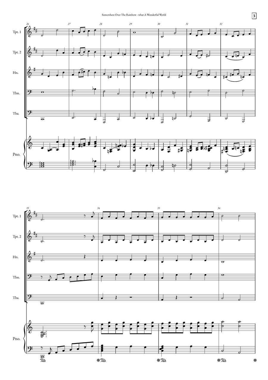 Somewhere Over The Rainbow/what A Wonderful World Small Ensemble scores gallery preview page 3