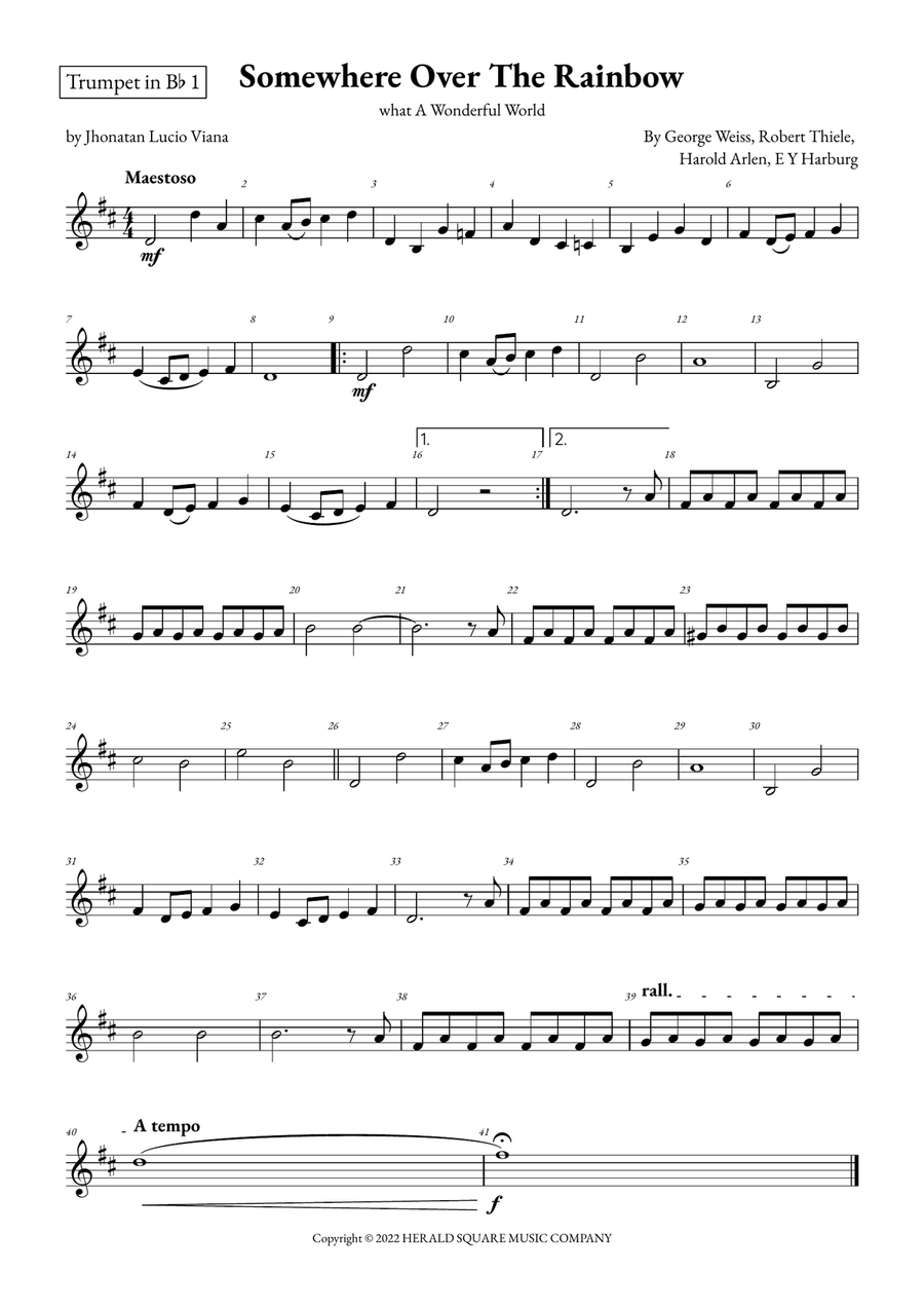 Somewhere Over The Rainbow/what A Wonderful World Small Ensemble scores gallery preview page 5