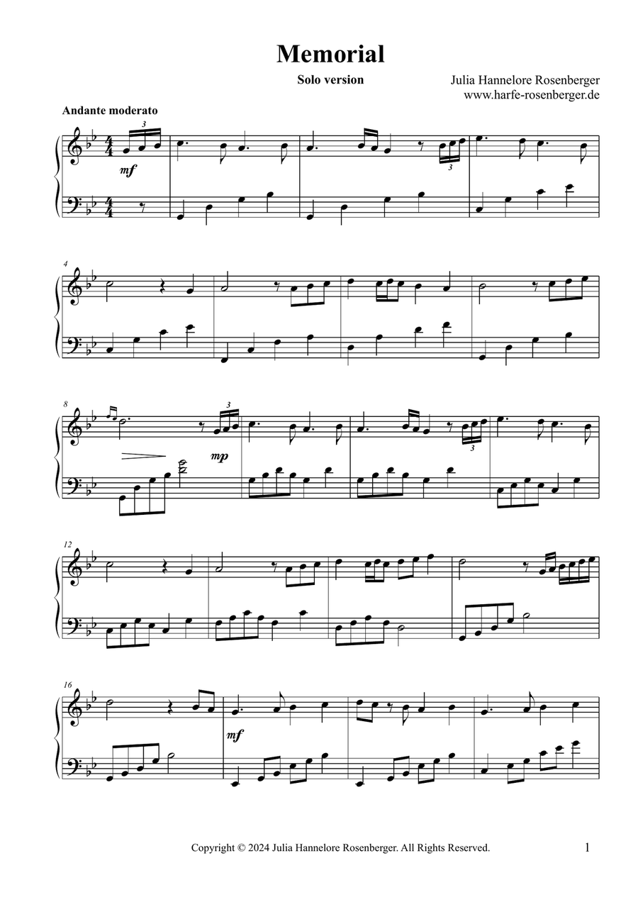 Memorial Memorial Celtic Harp scores gallery preview page 2