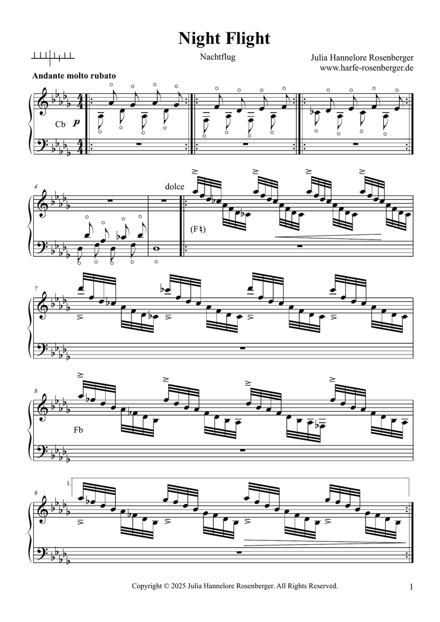 Night Flight Night Flight Pedal Harp scores gallery preview page 2