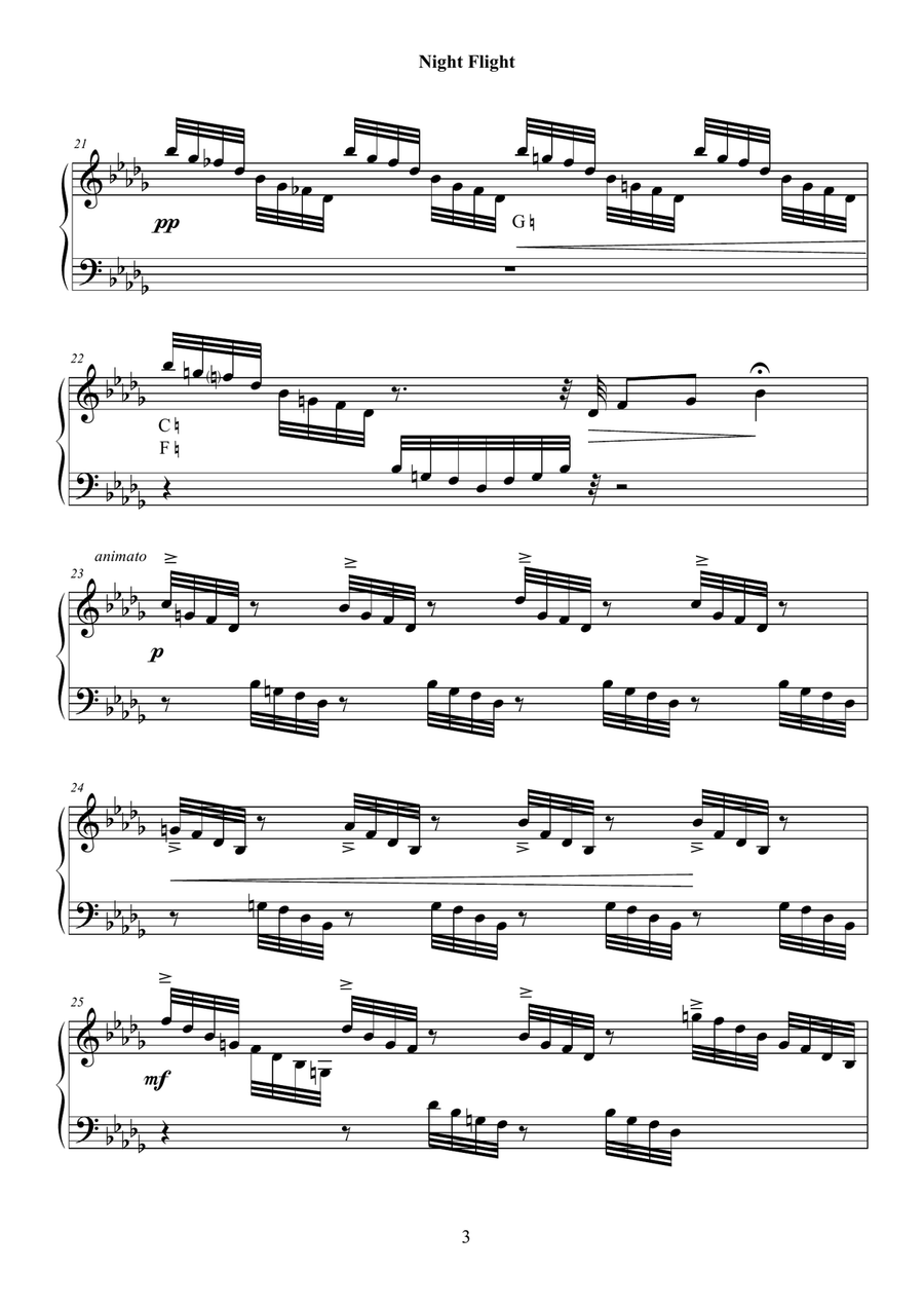 Night Flight Night Flight Pedal Harp scores gallery preview page 4