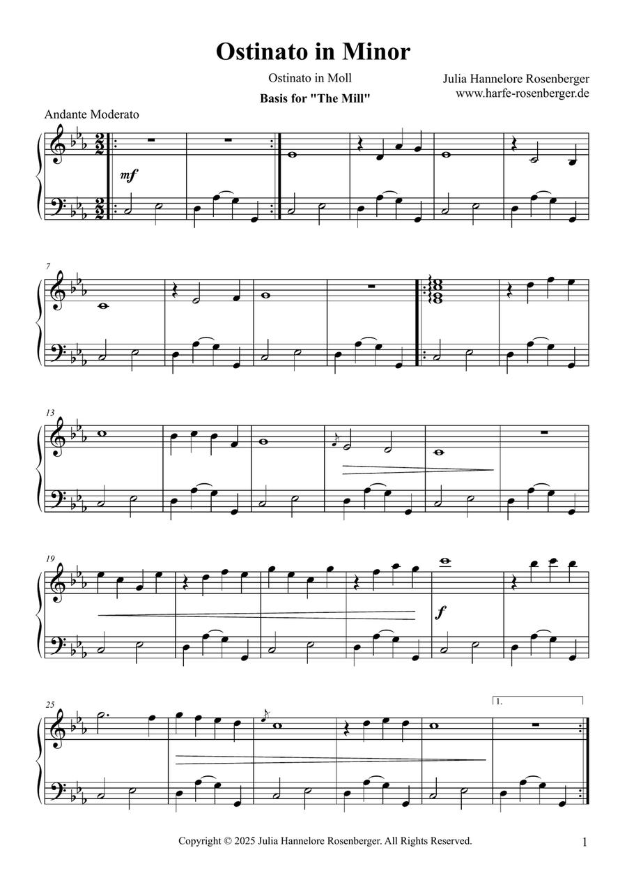 Ostinato in Minor Ostinato in Minor Celtic Harp scores gallery preview page 2