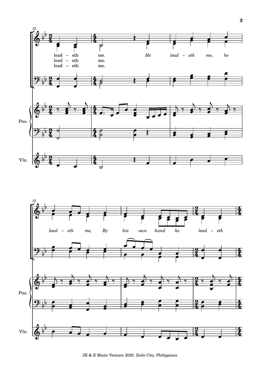 He Leadeth Me He Leadeth Me 4-Part scores gallery preview page 3