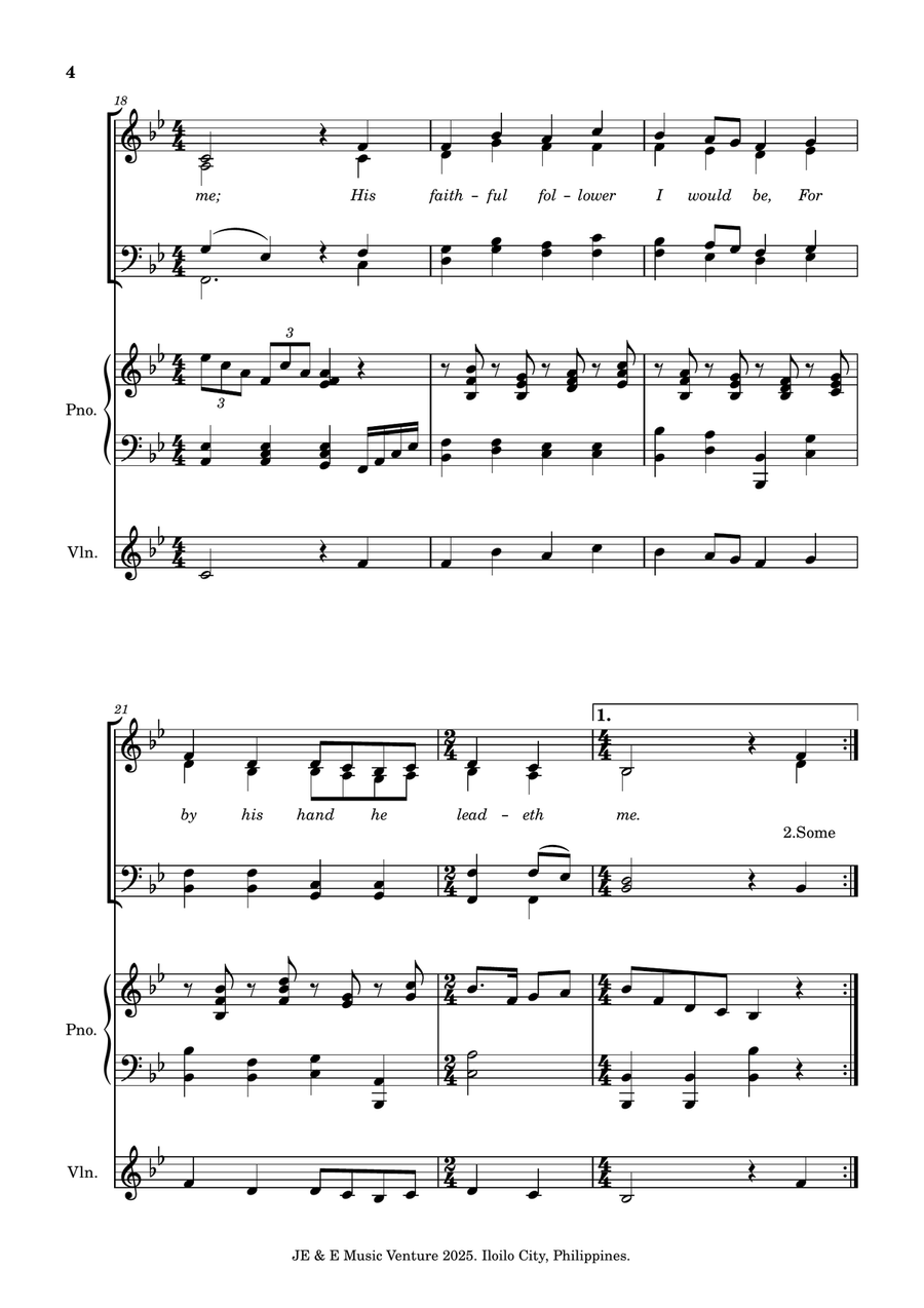 He Leadeth Me He Leadeth Me 4-Part scores gallery preview page 4