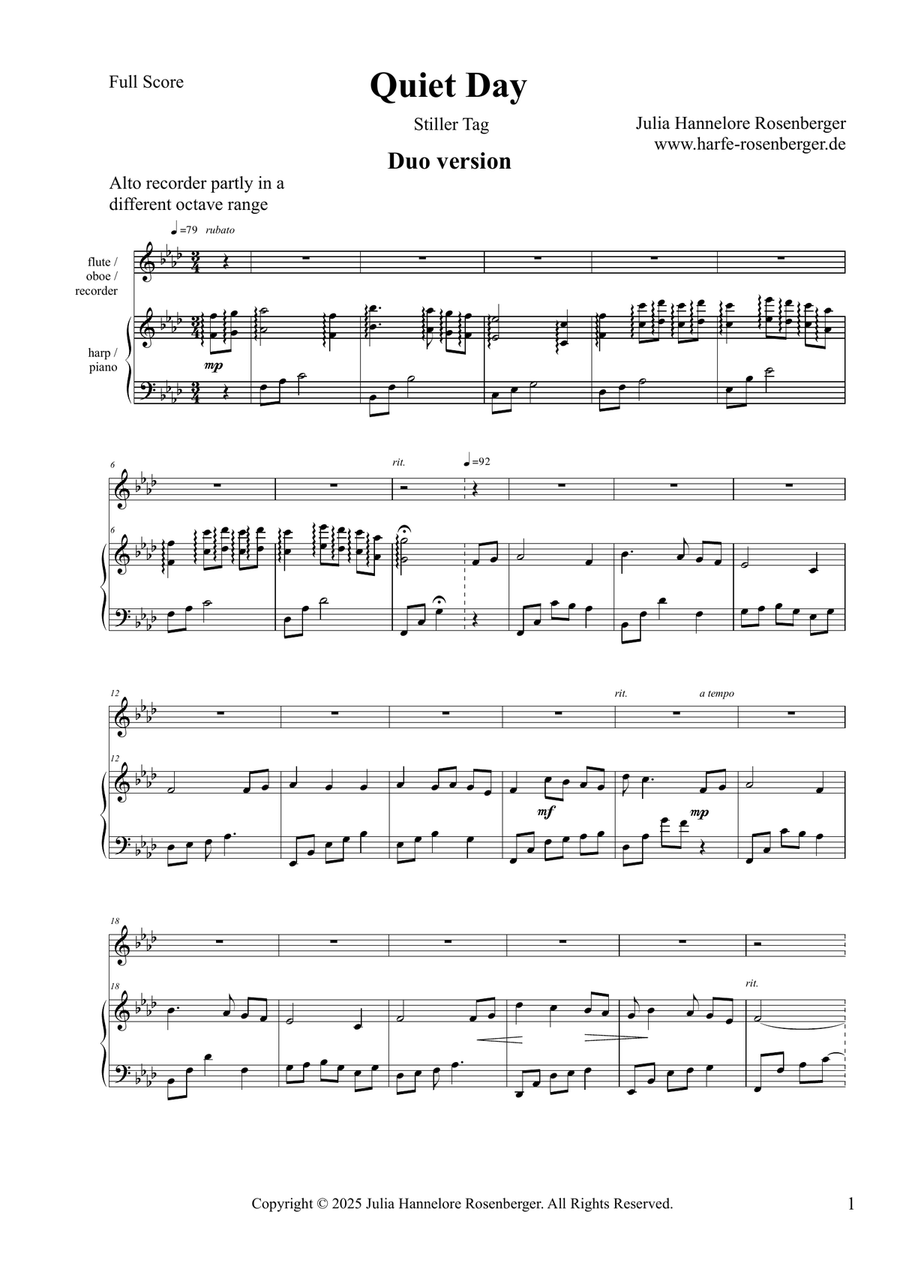 Quiet Day Quiet Day Chamber Music scores gallery preview page 2