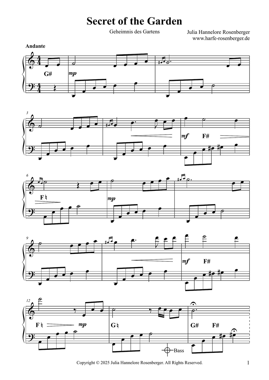 Secret of the Garden Secret of the Garden Pedal Harp scores gallery preview page 2