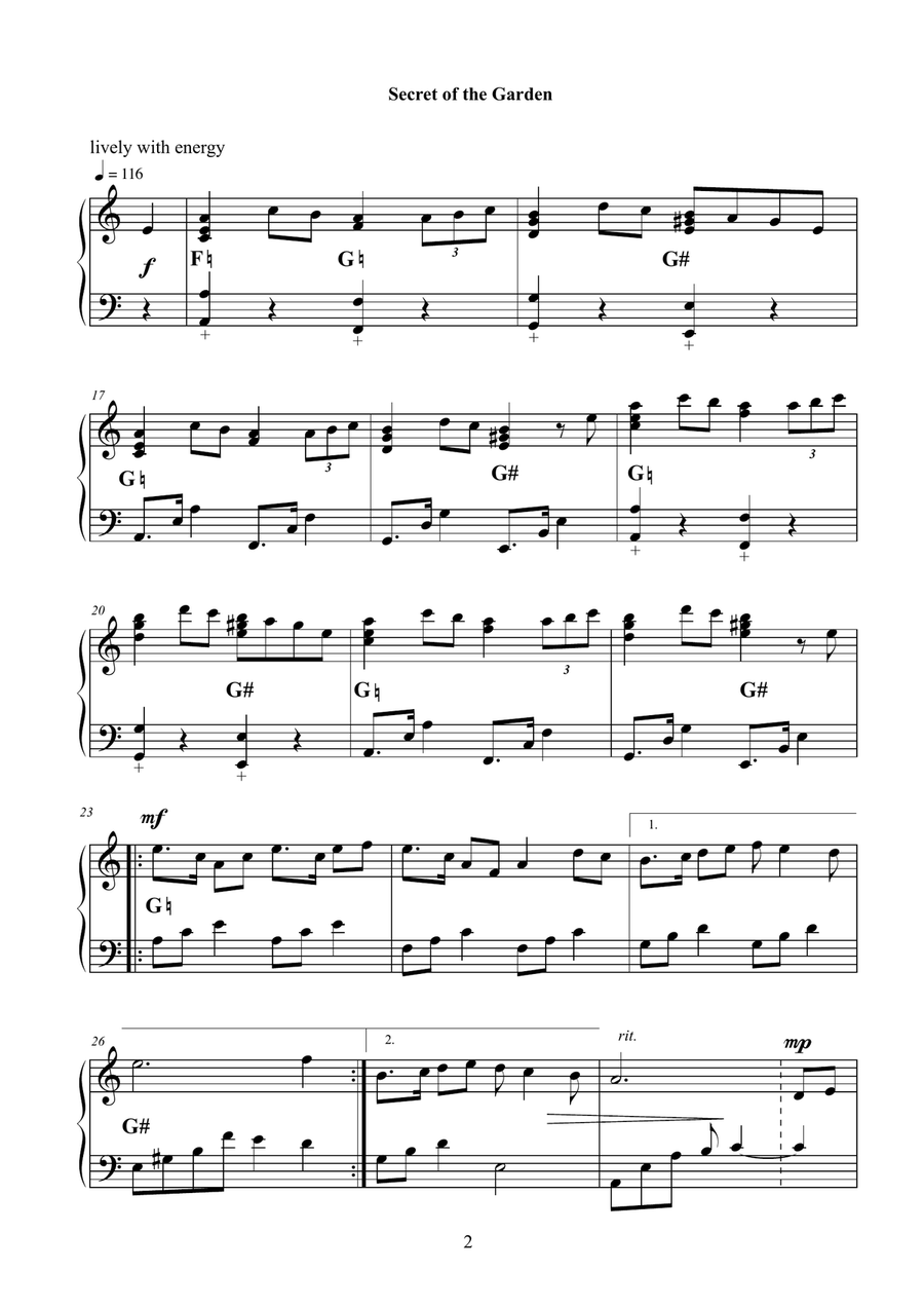 Secret of the Garden Secret of the Garden Pedal Harp scores gallery preview page 3