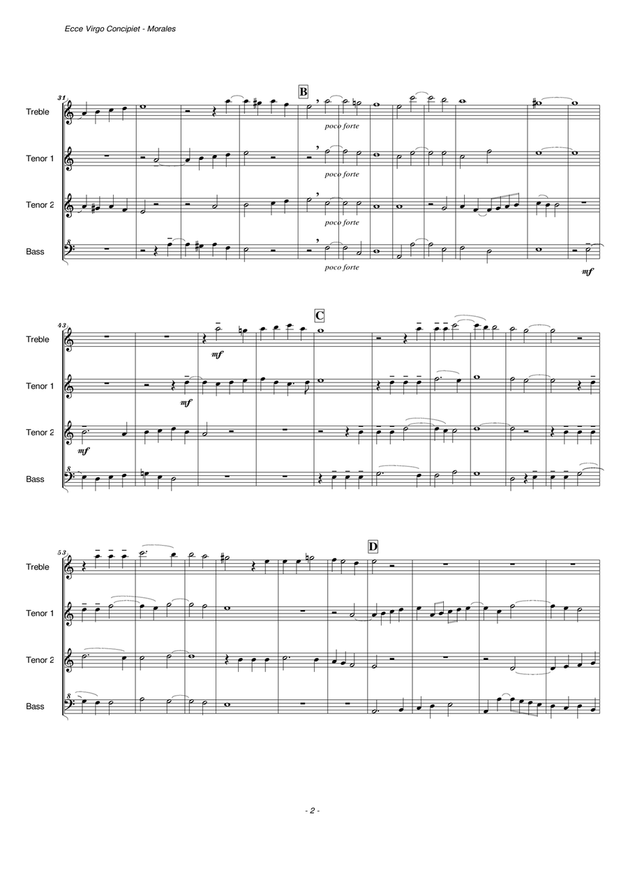 Ecce Virgo Concipiet (Recorder Quartet) Woodwind Quartet scores gallery preview page 4
