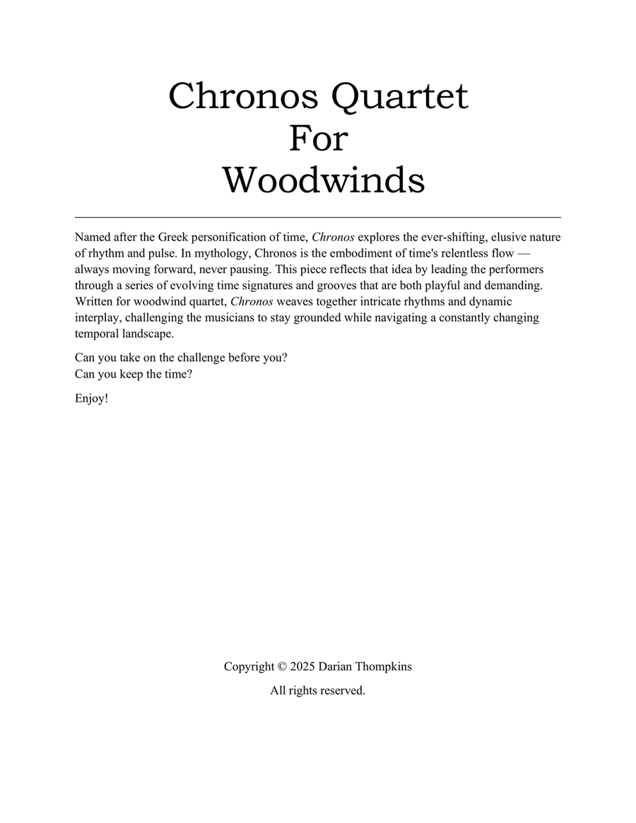 Chronos Quartet for Woodwinds Woodwind Quartet scores gallery preview page 2