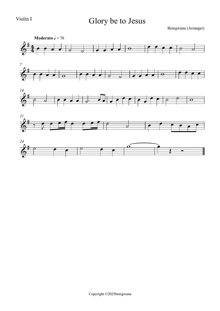 Glory be to Jesus Glory be to Jesus String Trio scores gallery preview page 1